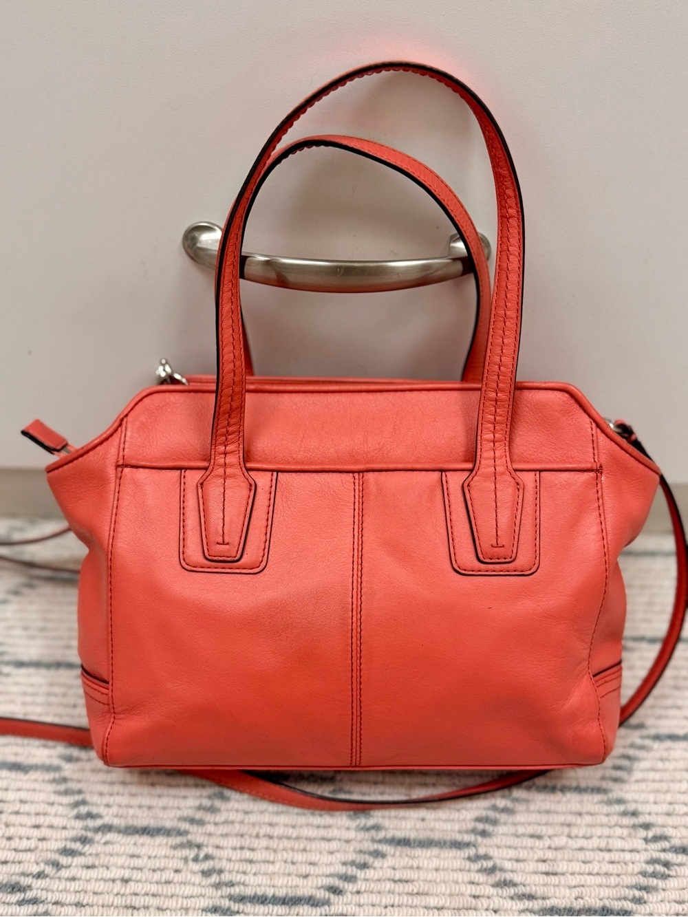 COACH Taylor Bette Mini Tote F27661 Coral Pink Leather 2-Way Crossbody Satchel - Picture 4 of 16